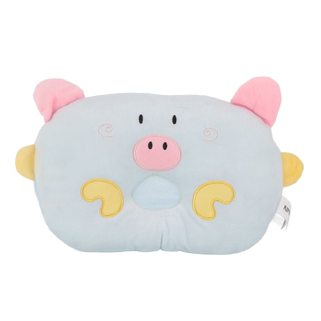 Bonita almohada con forma de cerdo de dibujos animados, para dormir, con forma de gato y perro, para proteger la columna cervical, color azul