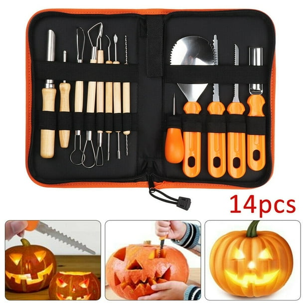14pcs Professional Pumpkin Carving Halloween Kit Diy Making Modelling Tools Walmart Com Walmart Com