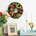 thumbnail image 2 of Northlight Shaved Wood Florals and Foliage Artificial Small Spring Wreath - 13.75", 2 of 5