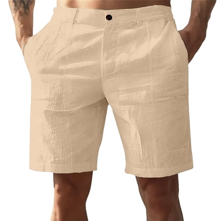 Gyexs Mens Casual Shorts Wide Leg Streetwear Baggy Shorts Summer Beach Drawstring Shorts with Pockets Khaki Size XXXL