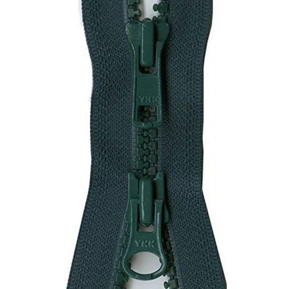 YKK Vislon 2-Way Separating Zipper, 26", Dark Green