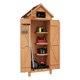 thumbnail image 1 of Small outdoor waterproof garden tool shed con 3 estantes, lockable doors, y roof almacenamiento - compact wood almacenamiento gabinete para patios, backyards, y balconies (natural), 1 of 8