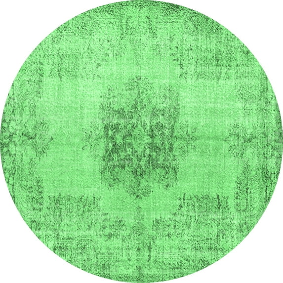 Ahgly Company Indoor Round Persian Emerald Green Traditional Area Rugs, 3' Round