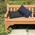 thumbnail image 4 of Pillow Decor Sunbrella Indoor Outdoor Throw Pillows 12"x20" Rectangular (2-Pack) (Navy Blue), 4 of 9