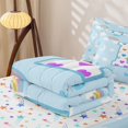 thumbnail image 5 of jejeloiu Cute Initial Alphabet H Zipper Twin Comforter Sets with Fitted Sheet and 2 Pillowcases,Rainbow Heart Cloud Initial Art Zipper Bedding Set For Girls,Colorful Stars Reversible,4 Pieces, 5 of 7