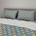 thumbnail image 2 of Retro Comforter & Sham Bedding Set, Big and Small Circles with Dots Vibrant Colored Symmetrical Tile Pattern, 3 pcs Duvet Set Microfiber Filling Quilt, 5 Sizes, Marigold Scarlet Blue, by Ambesonne, 2 of 4