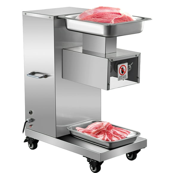 VEVOR 110v Commercial Meat Cutter Machine 1100lb/h Electric Meat Cutting Machine 750w Commercial Meat Slicer 3mm Blade Restaurant Food Slicer Stainless Steel For Kitchen Restaurant Supermarket