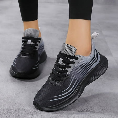 

Gubotare Womens Running Shoes Womens Walking Shoes Slip on Sock Sneakers Lady Girls Nurse Mesh Air Cushion Platform Loafers Fashion Casual Black 8.5