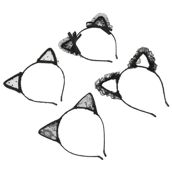 ELAYARD Black Lace Hair Accessories for Girls, Set of 4 Pieces