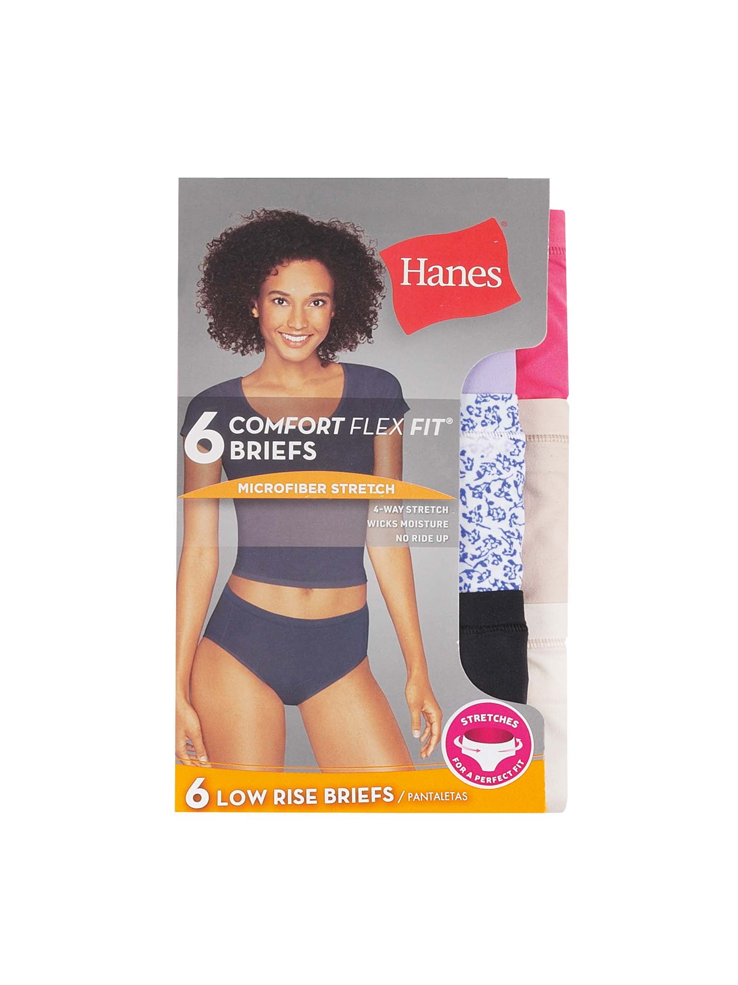 40S3AS - Hanes Women's Body Creations ComfortSoft Stretch Nylon Satin Briefs  3 Pack