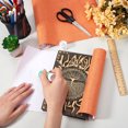 thumbnail image 3 of 1 Sheet DIY Imitation Linen Fabric with Paper Back for Book Binding Velvet Box Making Coral 300x1300mm, 3 of 6