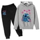 thumbnail image 4 of Traje infantil Disney Stitch Kawaii, moda urbana, traje para niños y niñas, jersey deportivo + pantalón de chándal, traje deportivo de dos piezas, 4 of 5