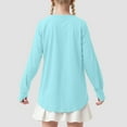 thumbnail image 7 of Yindaity Kids Long Sleeve Shirts for Girls Girls' Long Sleeve Tees Cotton Tagless Crew Neck Soft Cotton T Shirts(Blue,11-12 Years), 7 of 7
