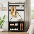 thumbnail image 1 of Hall Tree with Bench and Shoe Storage, 5 in 1 Coat Rack with Shoe Bench, Entryway Furniture with 8 Hooks, Farmfouse Style, 1 of 9