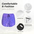 thumbnail image 6 of Lsque Purple Glitter Printed Women's Running Shorts with Liner Pockets,Elastic Quick Dry Workout Athletic Gym Yoga Shorts,Womens High Waist Shorts-X-Large, 6 of 9