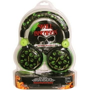 iHip IP-SKB-BK DJ Style Skull Headphones - Black/Green