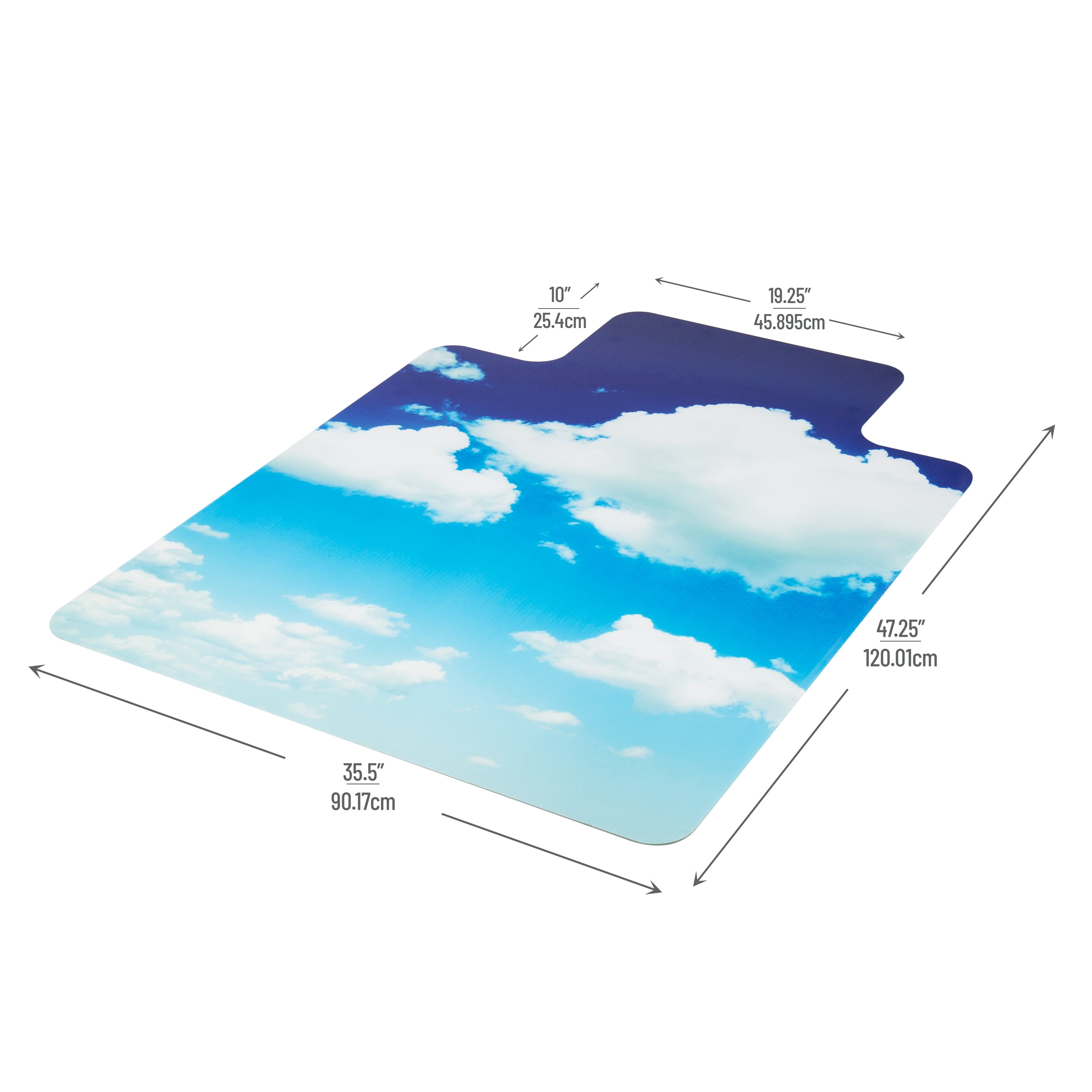 Mind Reader Office Chair Mat for Hardwood Floors, Polycarbonate, 47.25"L x 35.5"W x 0.125"H, Blue