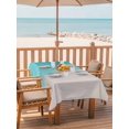thumbnail image 2 of Outdoor Tablecloth with Umbrella Hole for Patio/Picnic/Party/Camping, Teal Beige Ombre Coastal Waterproof Table Cloth Rectangle Table Cover Washable, Summer Beach Seaside Vacation (52"x 70"), 2 of 8
