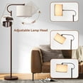 thumbnail image 5 of SUNMORY Arc Floor Lamps for Living Room, Dimming Standing Lamp with Linen Shade, 63" Tall lamp with 3 Color Temperature LED, Metal Modern Floor Lamps for Bedroom, Office, Bulb Included, Brown, 5 of 15