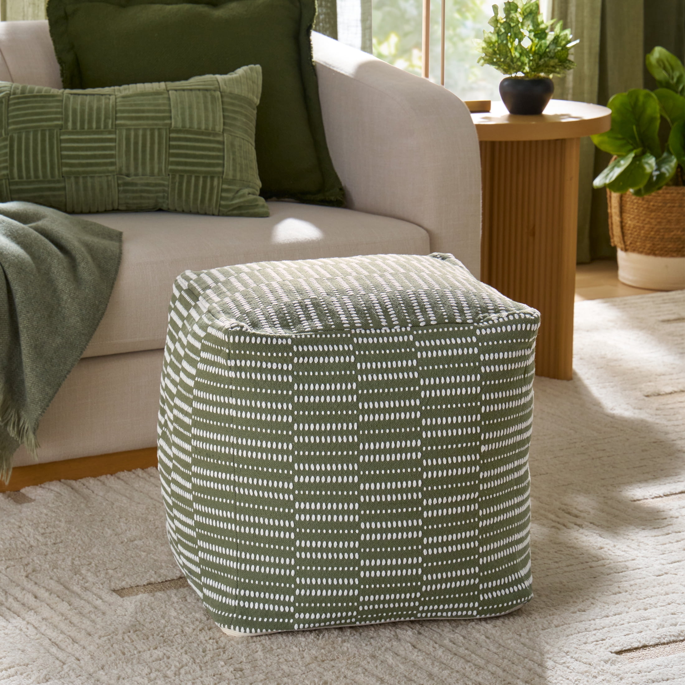 Better Homes & Gardens Taylor Cotton Pouf Cover