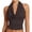 Coffee, variant on Women's Cowl Neck Halter Top Sleeveless Form Fitting Ruched Waist Solid Color Stretchy Knit Comfy Cropped Tank Elegant spring Summer Cute Blouse 2026 Fashion Crop Going Out Tops Dressy Basic Tees