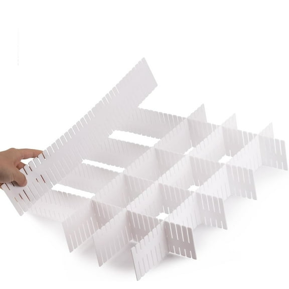 RUseeN 8 Pack Drawer Dividers, Adjustable Drawer Organizer for Socks, Underwear, Makeup, Can Help Tidy Kitchen, Bedroom, Dresser White