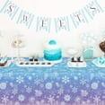 thumbnail image 5 of 6 Pack Winter Snowflake Plastic Tablecloth Decorations, Blue and Purple Snowflake Winter Wonderland Disposable Table Cover for Christmas Holiday New Year Party Supplies Decorations, 54x108 Inch, 5 of 9