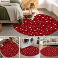 thumbnail image 6 of Valentine's Day Washable Round Area Rug 4 ft, Modern White Pink Love Heart Red Buffalo Plaid, Soft Non Slip Rugs Stain Repellent Indoor Felt Carpet for Living Dining Room Bedroom Home Office, 6 of 9