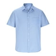thumbnail image 3 of Handshe Men's Fashion Striped Short Sleeve Lapel Shirt with Pocket - Ideal for Casual Business, 3 of 5