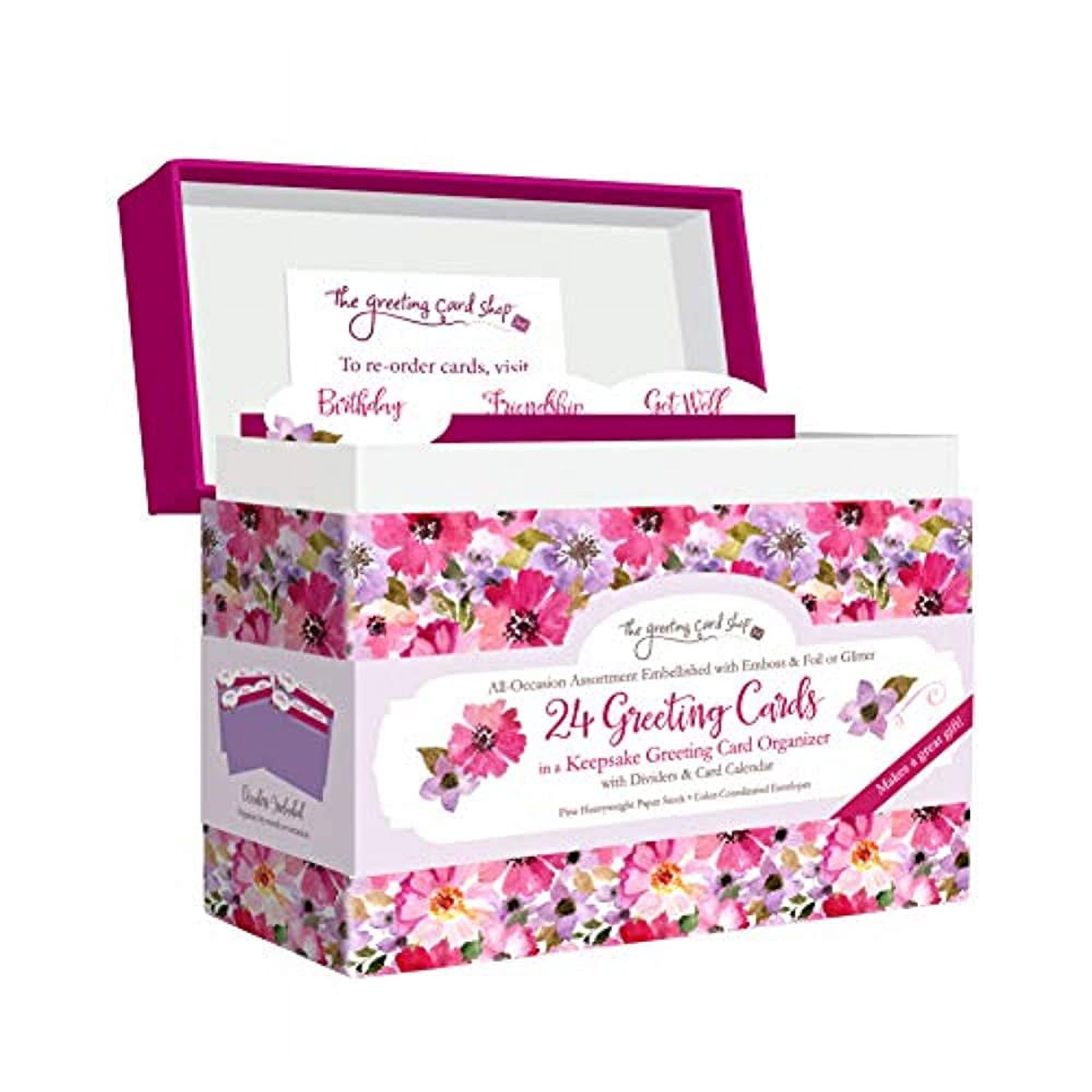 Designer Greetings All Occasion Greeting Card Assortment 24 Cards with Envelopes in a Keepsake Floral Organizer Box Birthday Thank You New Baby Anniversary Sympathy Get Well Blank