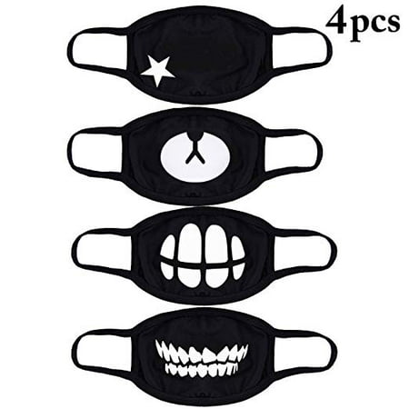 Mouth Mask, 4 Pack Unisex Kpop Mask EXO Mask Anti-dust Cotton Face Mask for Men and Women (Combination (Best Mask For Men)