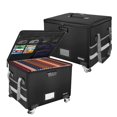 thumbnail image 1 of ENGPOW Fireproof Document Box with Wheels, Collapsible File Box with Lock, Rolling File Storage Organizer Filing Cabinet with Pockets, Portable Home, 1 of 9