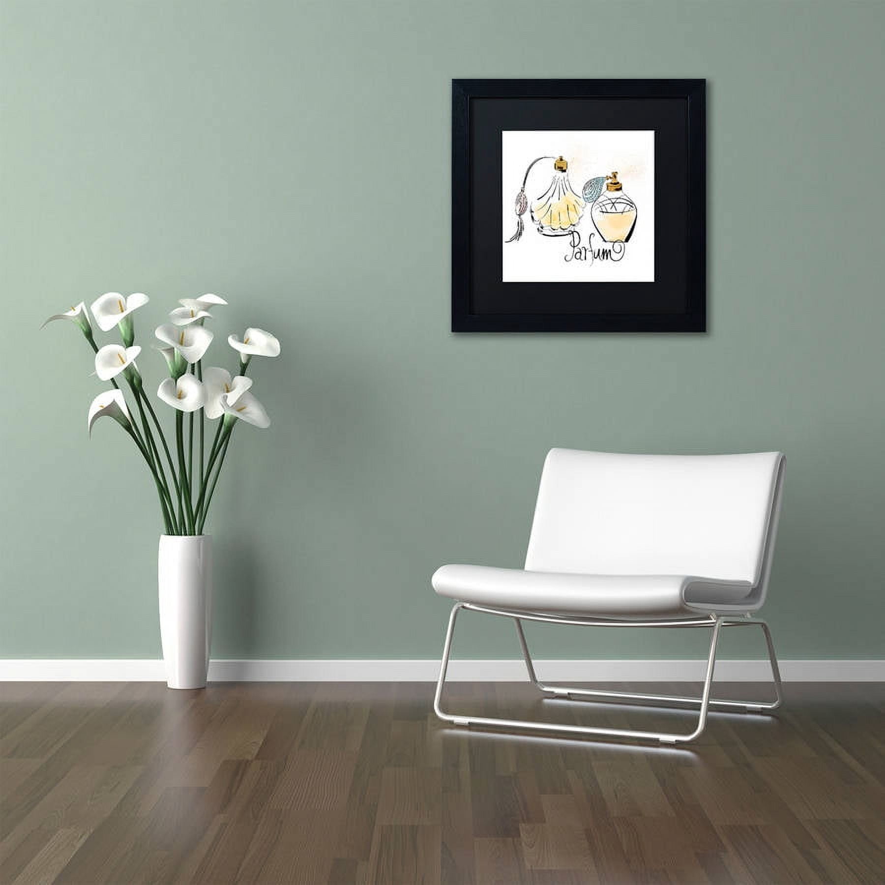 Trademark Fine Art "Perfume Bottles" Canvas Art by Lisa Powell Braun, Black Matte, Black Frame