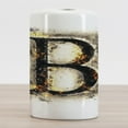 thumbnail image 2 of Letter B Ceramic Toothbrush Holder, Language Uppercase Wild Hot Blurry Effects Image Typography, Decorative Versatile Countertop for Bathroom, 4.5" X 2.7", Orange Black Tan, 2 of 4
