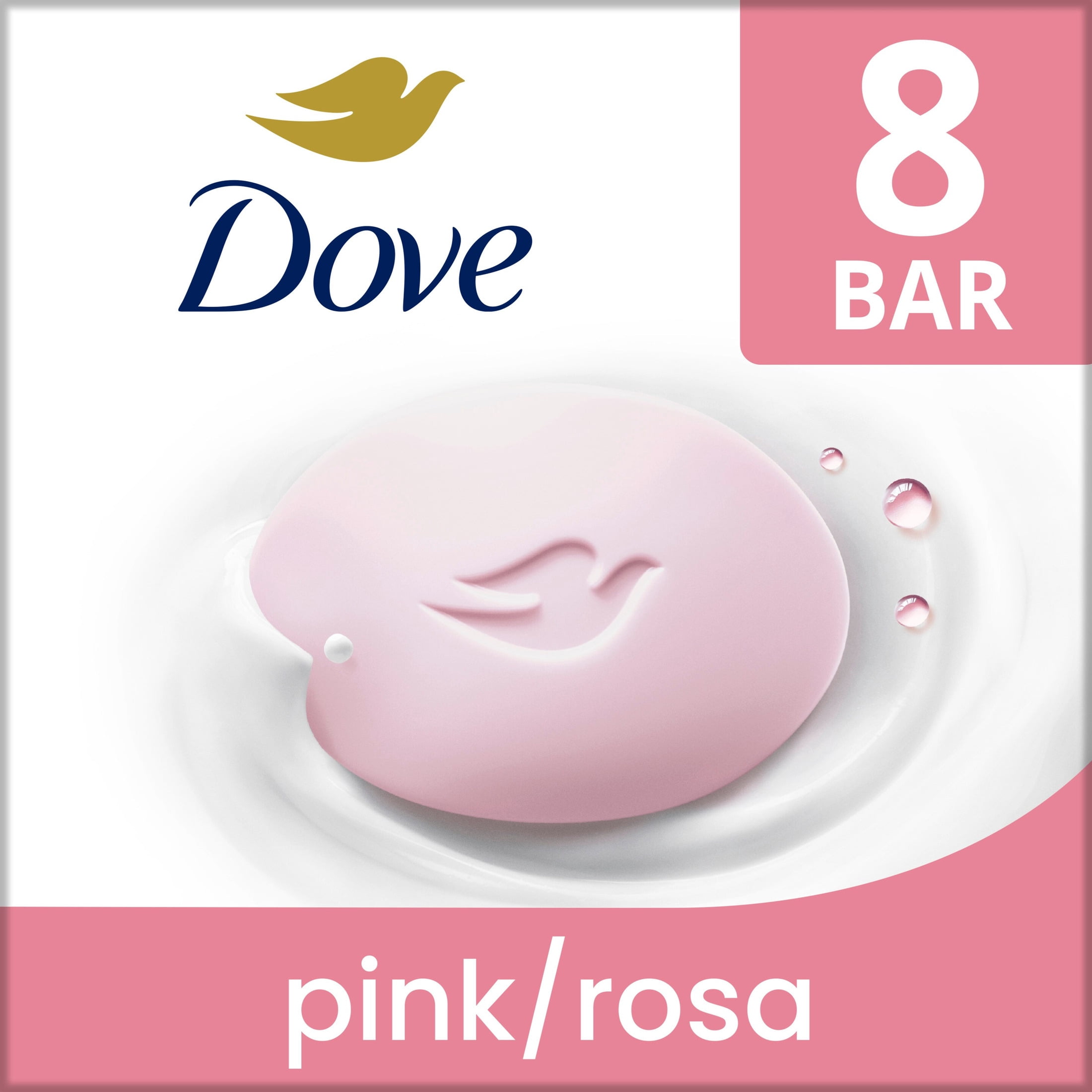(4 pack) Dove Beauty Bar for Soft, Smooth Skin Pink Rosa Cleans & Moisturizes, 3.75 oz 8 Bars