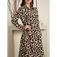 thumbnail image 5 of MORTTIC Women's Long Sleeve Leopard Maxi Dress, Elegant Ankle-Length Dress for Work or Daily Wear, 5 of 7