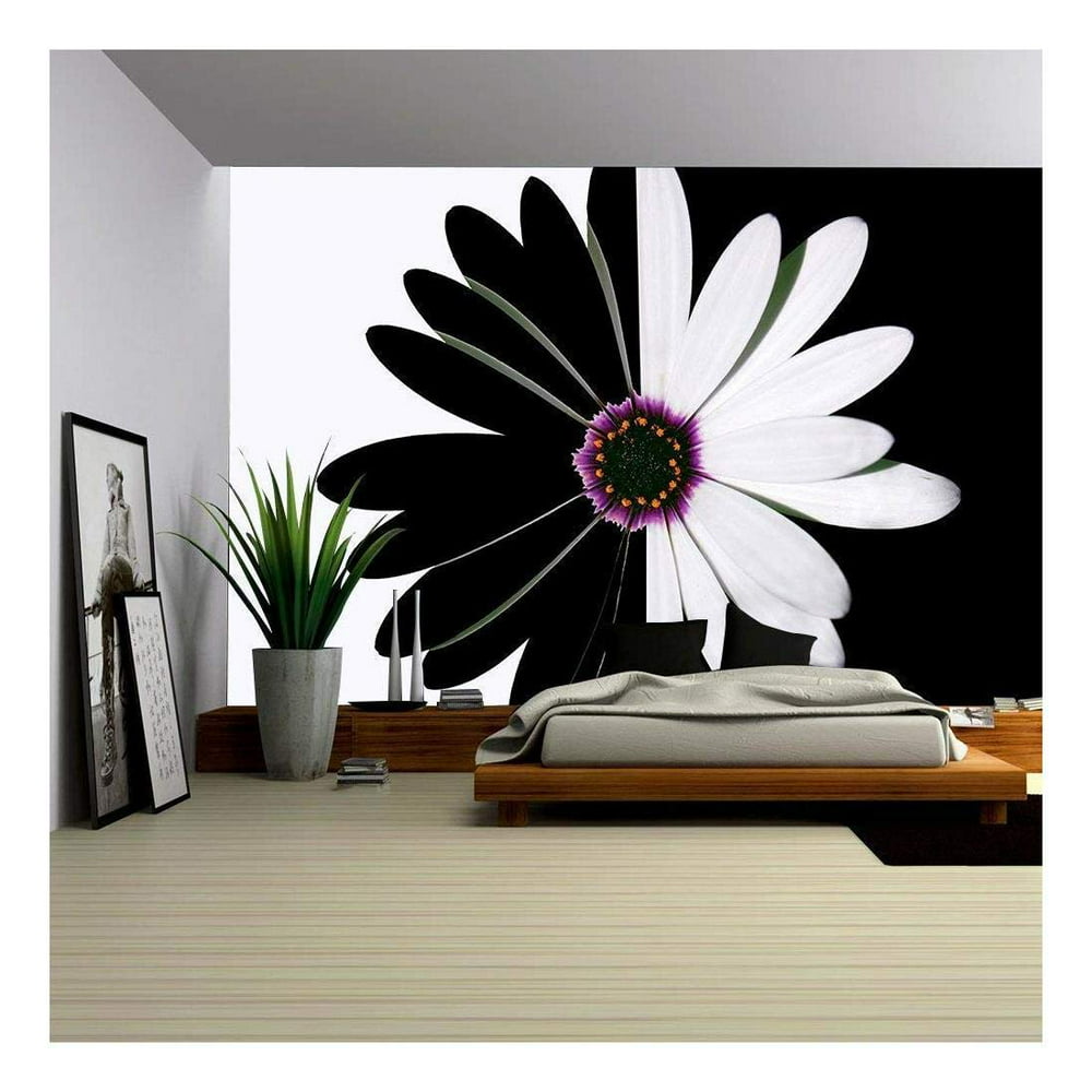 Wall26 Black and White Flower Peel & Stick Wallpaper, 66"x96" - Walmart