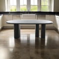 thumbnail image 6 of Benjara Cid Sami 87 Inch Dining Table, Triple Pedestal Legs, Black Solid Wood Frame, 6 of 6