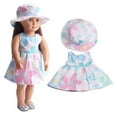 thumbnail image 3 of A-Waroom 1 Pcs 18 inch Doll Dress with Hat Flower Printed Cute Summer Dress for 18 inch Doll Girl, 3 of 4