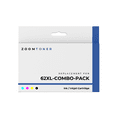 thumbnail image 2 of Zoomtoner Compatible HP Envy e-All-in-One 5660 HP 62XL INK / INKJET Cartridge High Yield COMBO PACK, 2 of 5