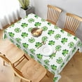 thumbnail image 1 of St. Patrick''s Day Tablecloth 60 x 84 Inch Rectangle Watercolor Shamrock Table Cloth Washable Wrinkle Resistant Rustic Lucky Green and White Table Cover for Holiday Party Dinner Decor, 1 of 6