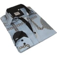 thumbnail image 4 of Men Sports Shirt by DE-NIKO Long Sleeves Fashion Print Soft Modal 2F008 Gray, 4 of 9