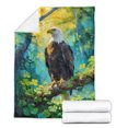 thumbnail image 2 of Happy Bald Eagle Welcome St Patrick's Day Lucky Shamrocks Clover Cozy Fleece Blanket American Eagle Lover Warm Soft Throw Blanket - 22001, 2 of 5
