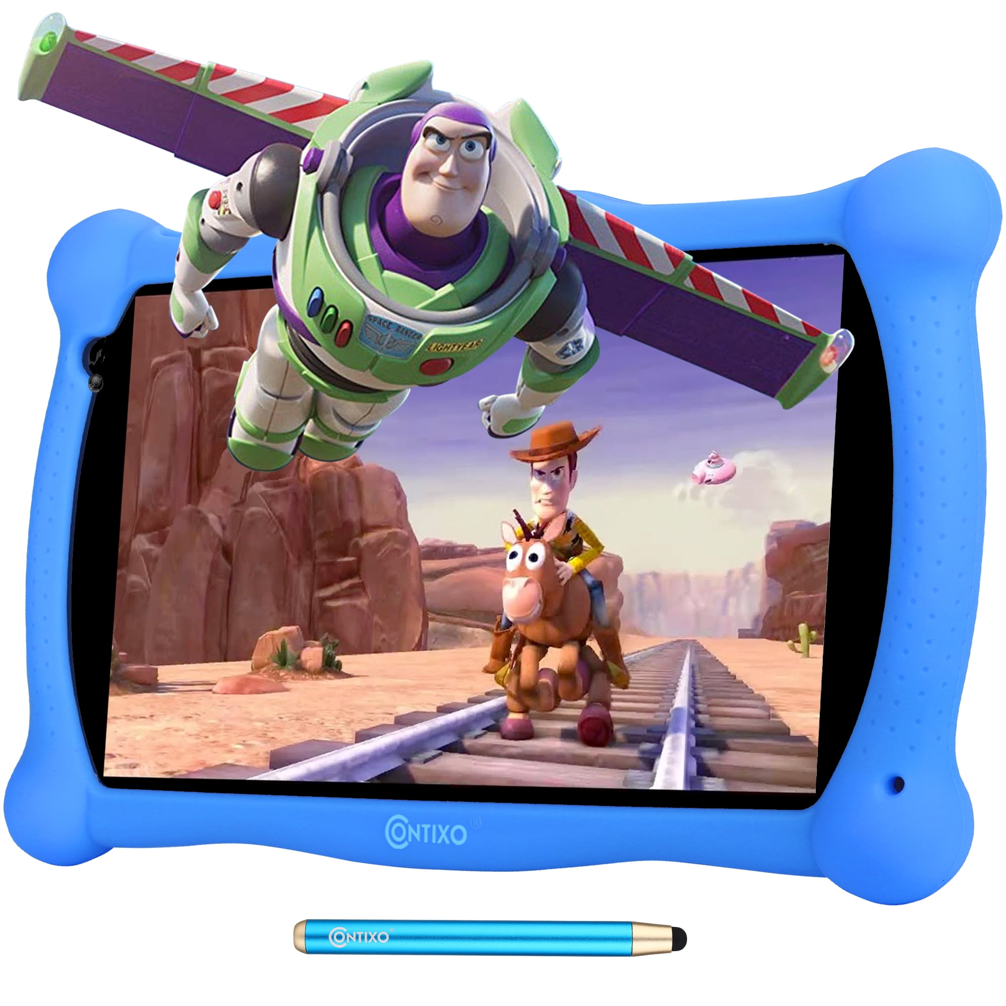 Contixo 7-Inch Kids Tablets, Educational Android Tablet with Stylus and Kickstand Case, 32GB, Ages 3-12, Blue