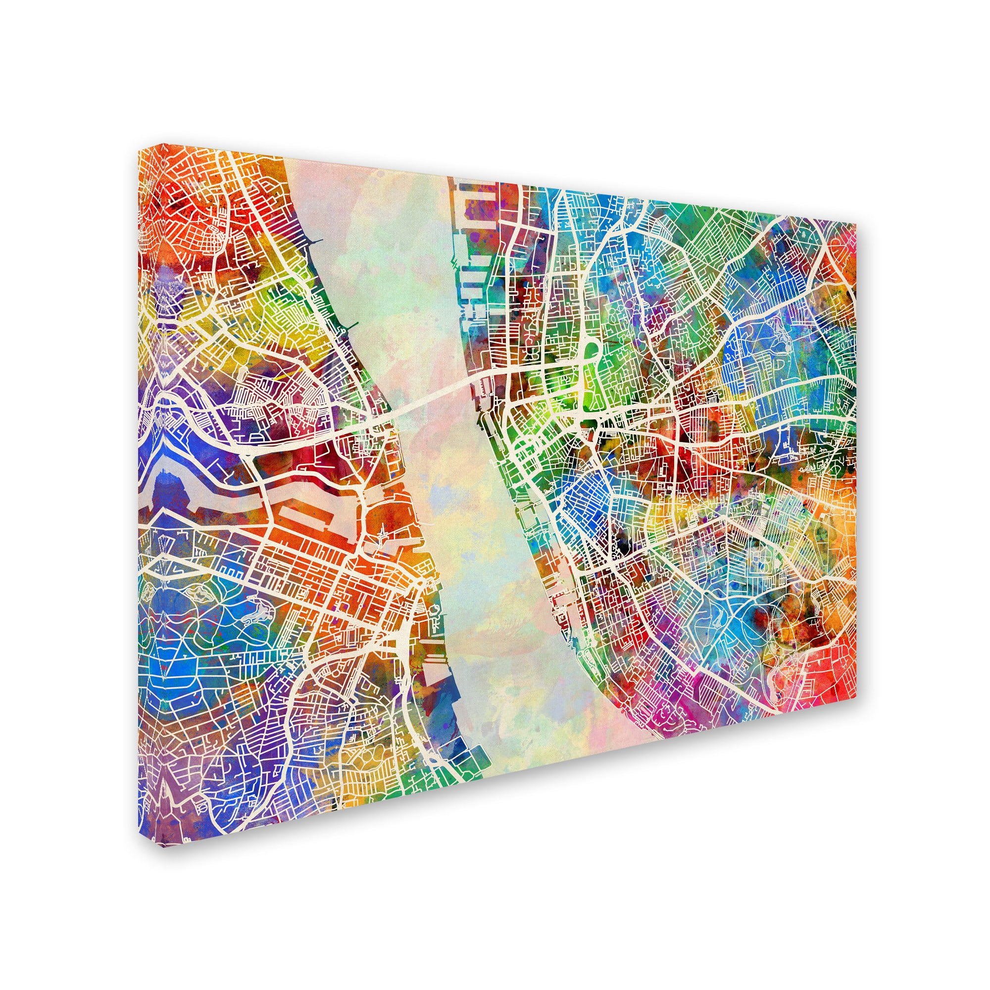 Trademark Fine Art "Liverpool England Street Map" Canvas Art by Michael Tompsett