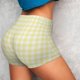 thumbnail image 4 of Fotbe Lemon Yellow Checkboard Shorts Sin Costuras – Shorts Deportivos de Cintura Alta para Mujer, Elásticos para Gimnasio, Yoga, Running o Ciclismo-Small, 4 of 8