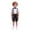 Black-A, variant on WhouRiu Boys Formal Outfits Short Sleeve Dress Shirts Suspender Pants Sets Kids Summer Party Clothes