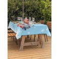 thumbnail image 2 of Outdoor Tablecloth with Umbrella Hole and Zipper, Blue Christmas Trucks Rectangle Table Cloth 60x102 Inch Waterproof Tablecloth, Xmas Tree Winter Gifts Snowflake Picnic Table Cover for Patio Camping, 2 of 7
