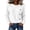 White, variant on cocolona Womens Fall Sweater Plus Size Long Sleeve Decorative Buckle Crew Neck Sweaters