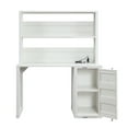 thumbnail image 6 of White Metal Writing Desk with Hutch - 47" Office Desk, Modern White Iron Frame Study Table, 60"H, Cargo Design, Home Office, Made in China, 6 of 6